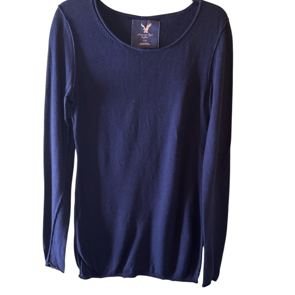 American Eagle Outfitters Sweater Top Blue Sz XS Round Neck Long Sleeve Blouse